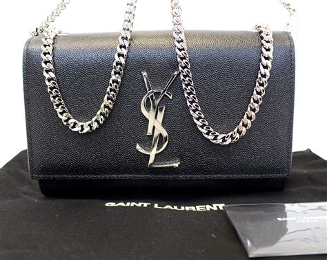 ysl balck bag|YSL black bag with silver chain.